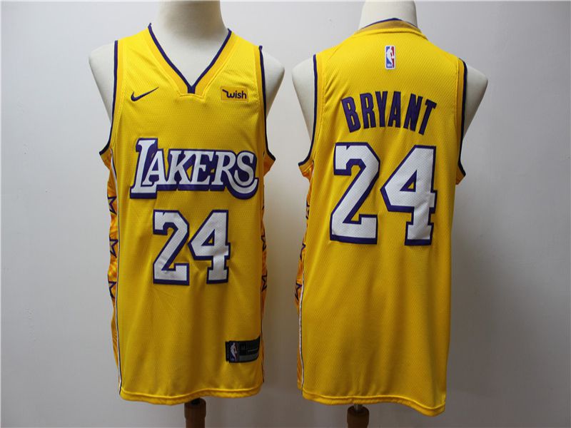 Men Los Angeles Lakers 24 Bryant Yellow Game Nike NBA Jerseys